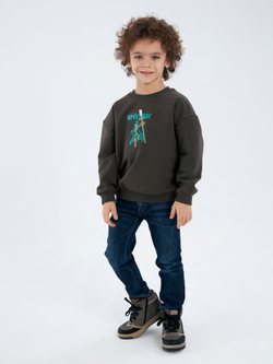 Свитшот детский CROOT Basic Oversize для мальчика, темно-зеленый, хлопок