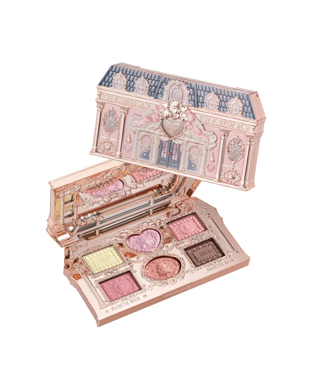 Палетка теней Flower Knows The Sweetie Bear 6-Color Makeup Palette - 02 Strawberry Milk