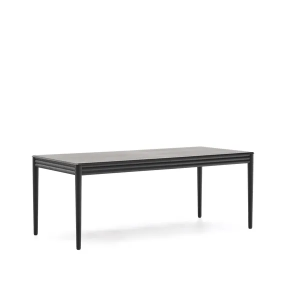Раздвижной стол Lenon 200-280x90 см, черный массив дуба