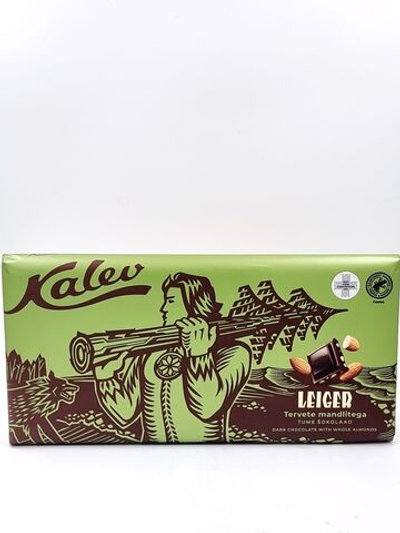 Kalev Шоколад темный Leiger темный с цельным миндалем 270 г (из Эстонии)