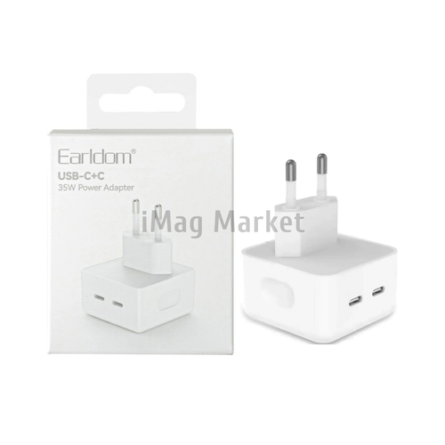 Сетевое зарядное устройство A007, 2 USB-C, 35W, 3A, белый