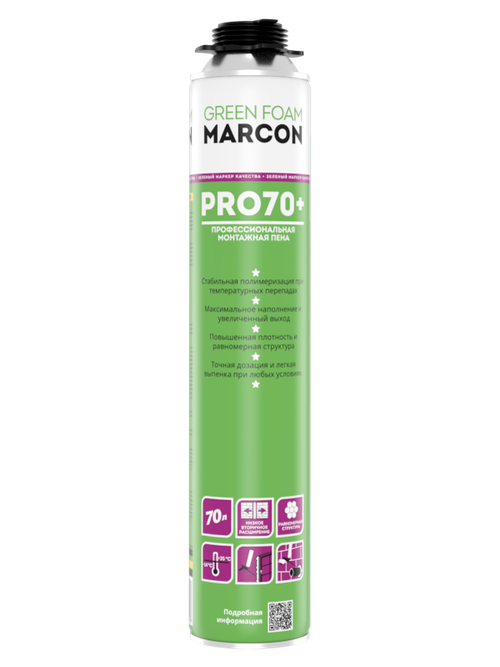 Пена монтажная всесезонная Marcon Green Foam 70+ (однокомпонентная полиуретановая)
