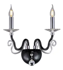 Бра NewRgy B8216/2W BLACK+CH, 2×40 Вт, хромированное и чёрное