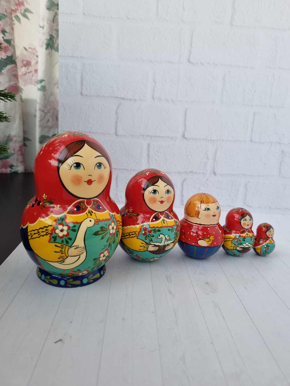Матрёшка "с гусем" пузатая 5мест