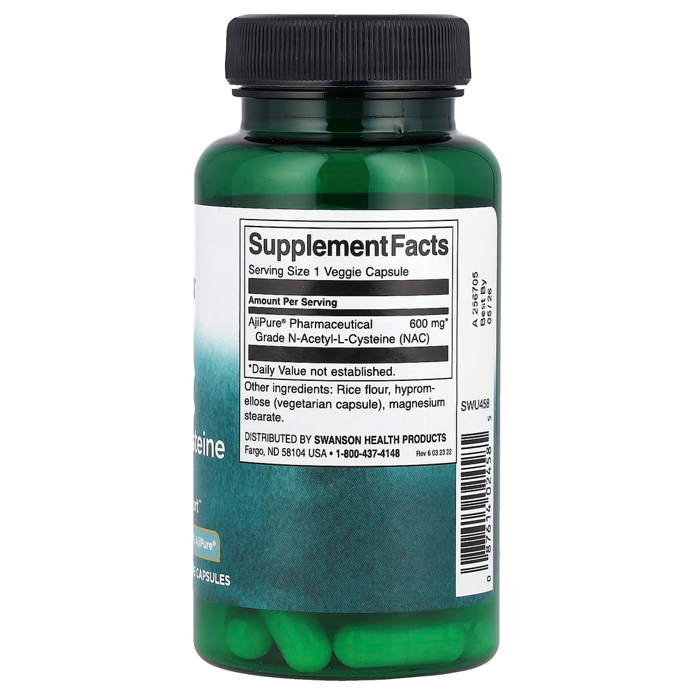 Swanson Vitamins, NAC, 600 мг, 60 растительных капсул
