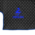 Ковры CHENGLONG (экокожа, черный, синий кант, синяя вышивка)