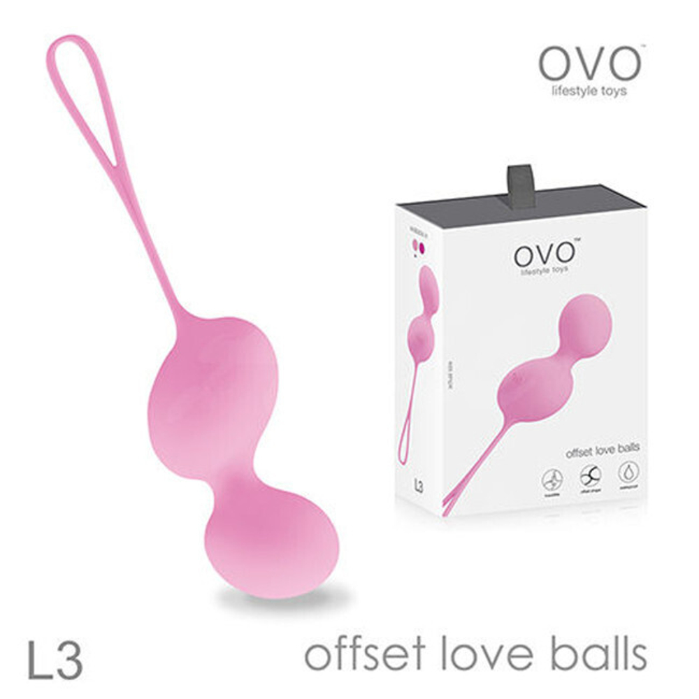 Вагинальные шарики из силикона Ovo L3 Love Ball Pink (Цвет: розовый)