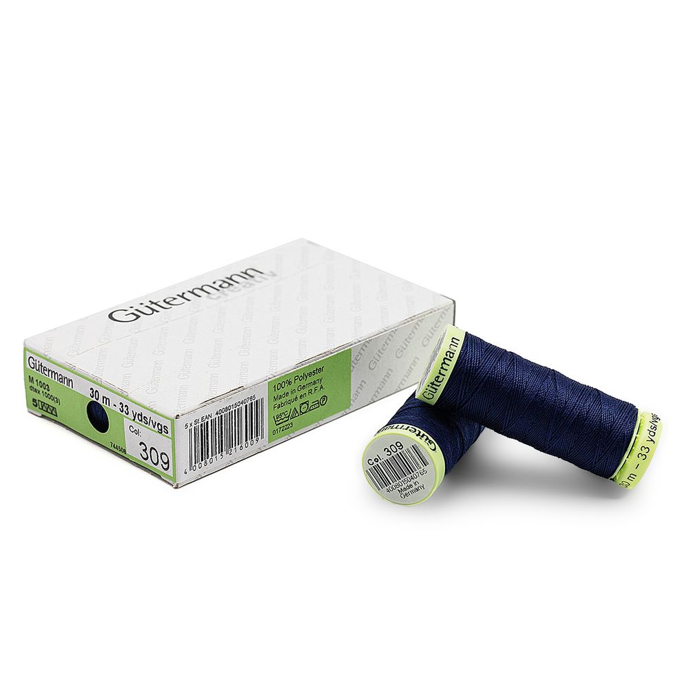 Нитки отделочные Gutermann Top Stitch 30 (30 метров), 5 кат. | 309 чернильный