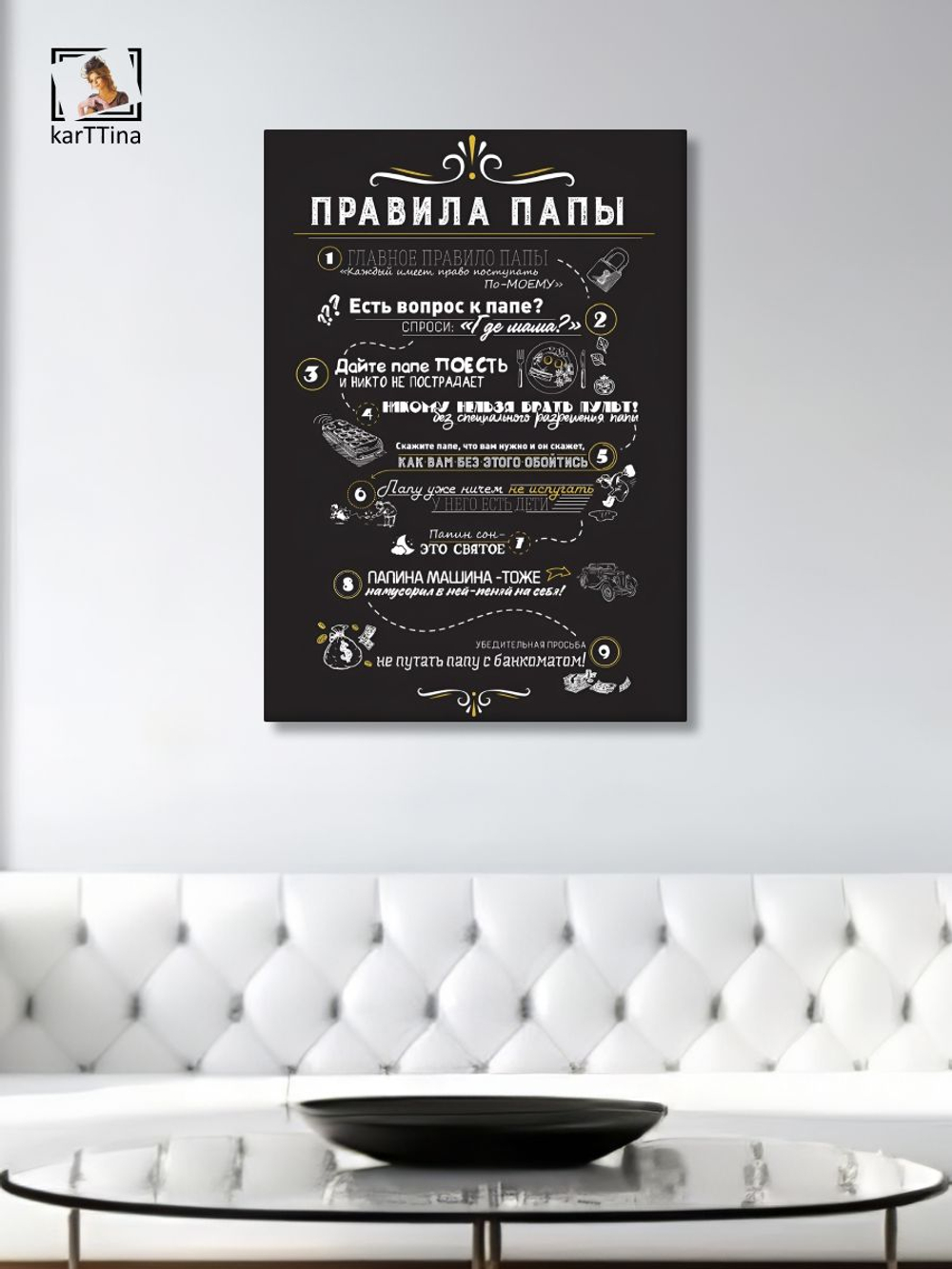 Картина Правила дома модульная 50x70см 1шт.