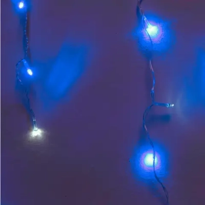 Гирлянда для дома БАХРОМА «Мерцание» ш3м* в30/50см 120 ламп LED, прозрачн.провод, авторежим, IP-20, Синий/Белый мерцает (возможность соединения)