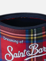 Косметичка Saint Barth ALINE TARTAN клетка красный с синим