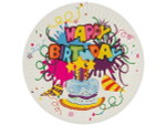 Тарелки бумажные 6шт 18см "Happy Birthday" Волшебная страна