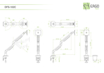 ErgoFount DFS-102CB Настольное шарнирное крепление для монитора диагональю до 27'' с газопружинным амортизатором, зажим типа C, макс. нагрузка 8,5 кг
