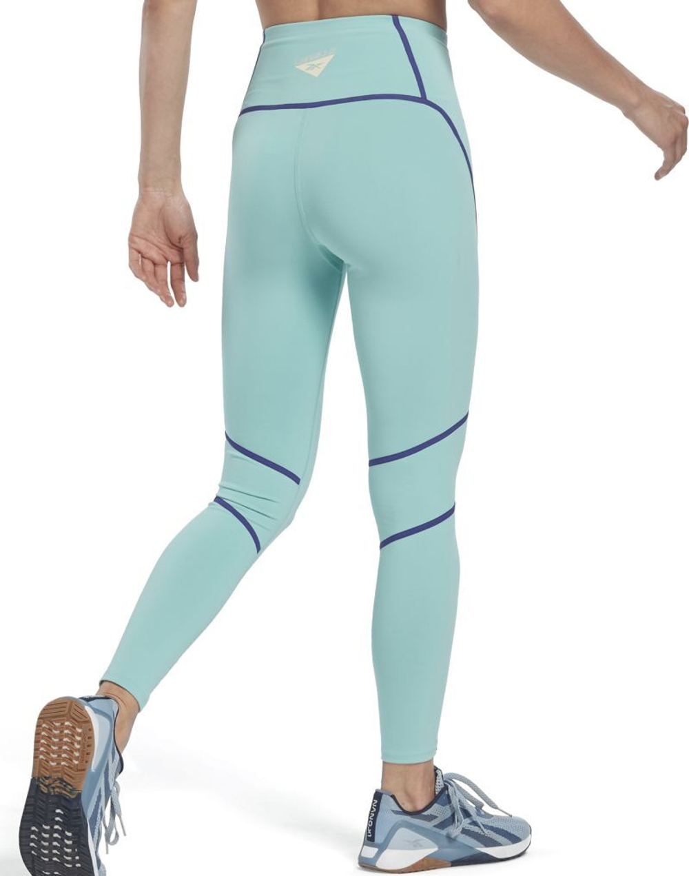 Leginsy Reebok Les Mills Colorblock - Бирюзовый