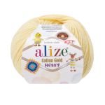 Пряжа Alize (Ализе) Cotton Gold Hobby New / уп.10 мот. по 50 г, 165 м, 187 светлый-лимон