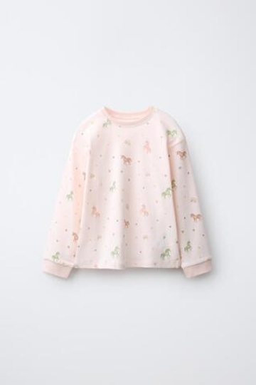 ZARA ПИЖАМА С ПРИНТОМ «ЕДИНОРОГИ», ЦВЕТ РОЗОВОГО ДЕРЕВА