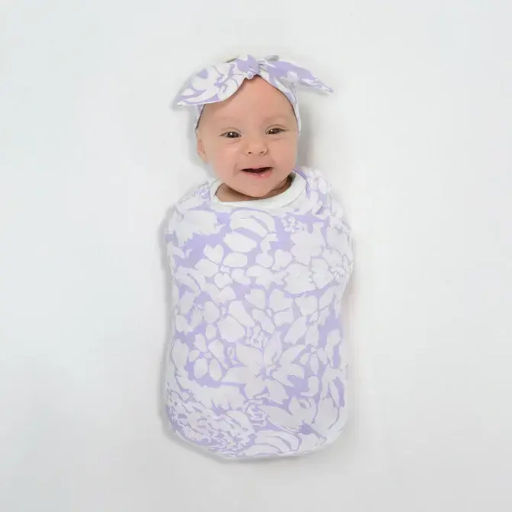 SwaddleDesigns SD-022L-454L Набор пеленок SwaddleDuo - Lavender Mod Circles + Lush Botanical Lavender