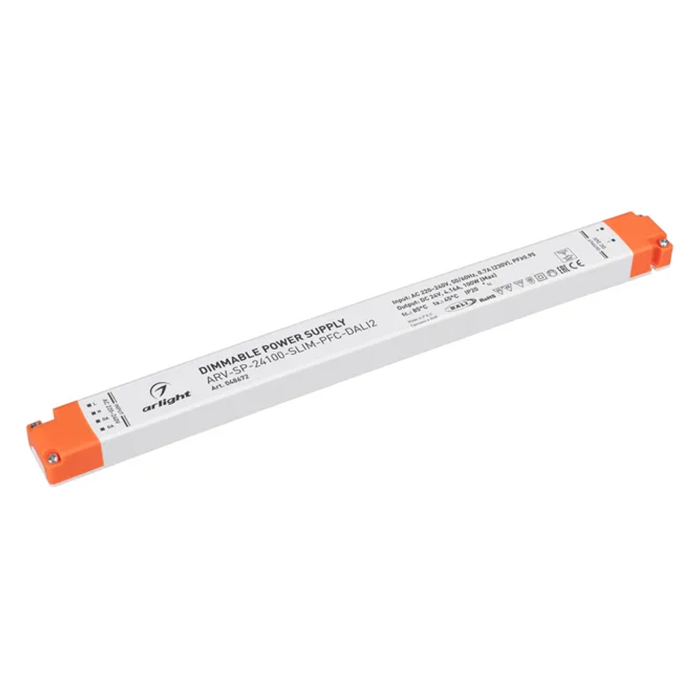 Блок питания ARV-SP-24100-SLIM-PFC-DALI2 (24V, 4.16A, 100W) (Arlight, IP20 Пластик, 5 лет) 048672