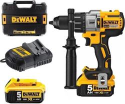 Ударная дрель-шуруповерт DEWALT DCD996P2, 18 В, 2250 об/мин, 38250 уд/мин, с 2 АКБ 5 Ач и ЗУ, в кейсе