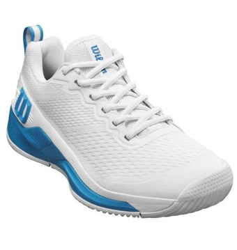 Мужские кроссовки теннисные Wilson Rush Pro 4.5 - white/white/atomic blue