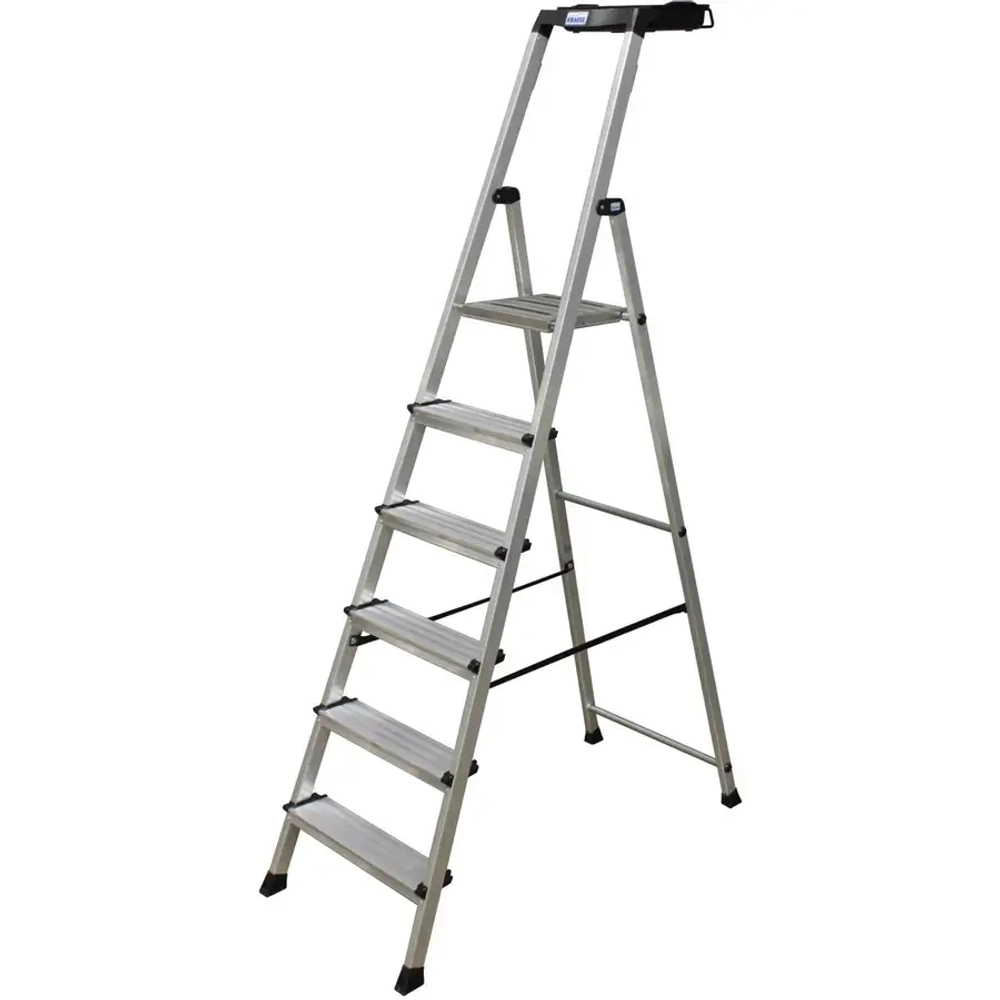 Стремянка Secury MultiGrip 6 ступени + пластиковое ведро Krause 126542