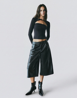 Женский лонгслив с вырезами - BERSHKA