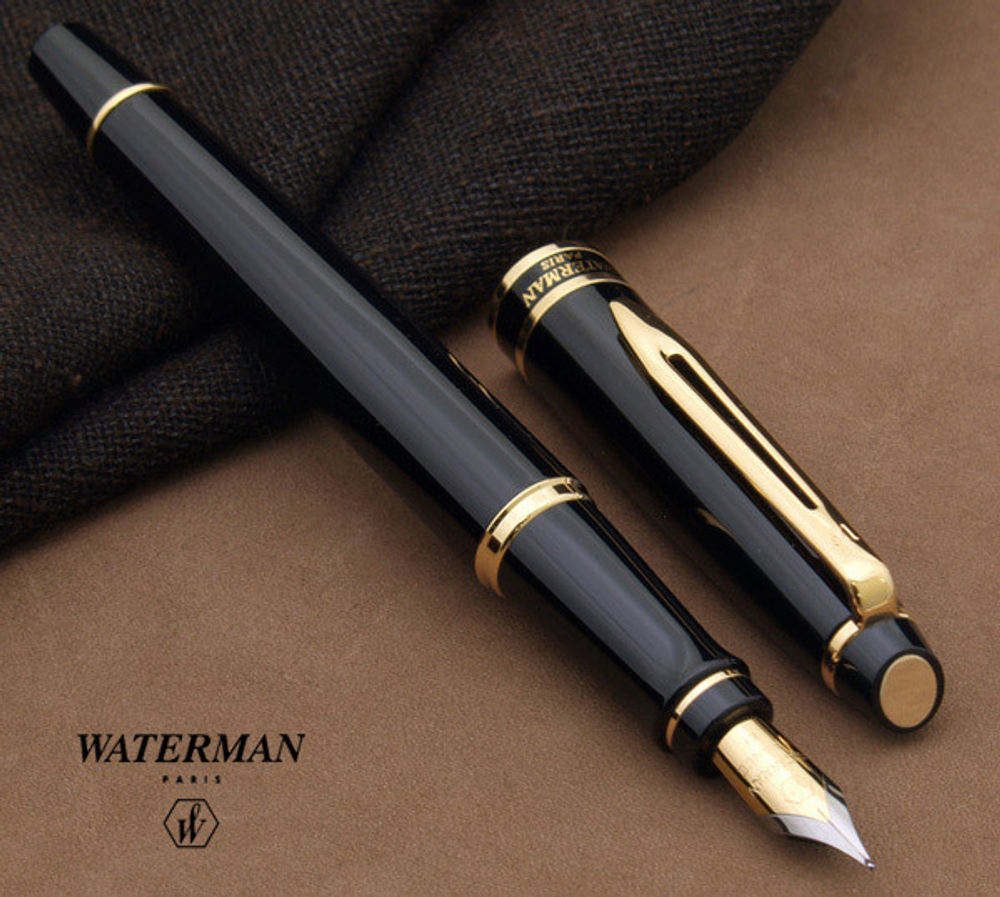 Перьевая ручка Waterman Expert 3, цвет: Black Laque GT, перо: F