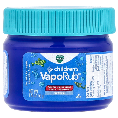 Vicks, Children's VapoRub ™, мазь, от кашля, для детей от 2 лет, 50 г (1,76 унции)
