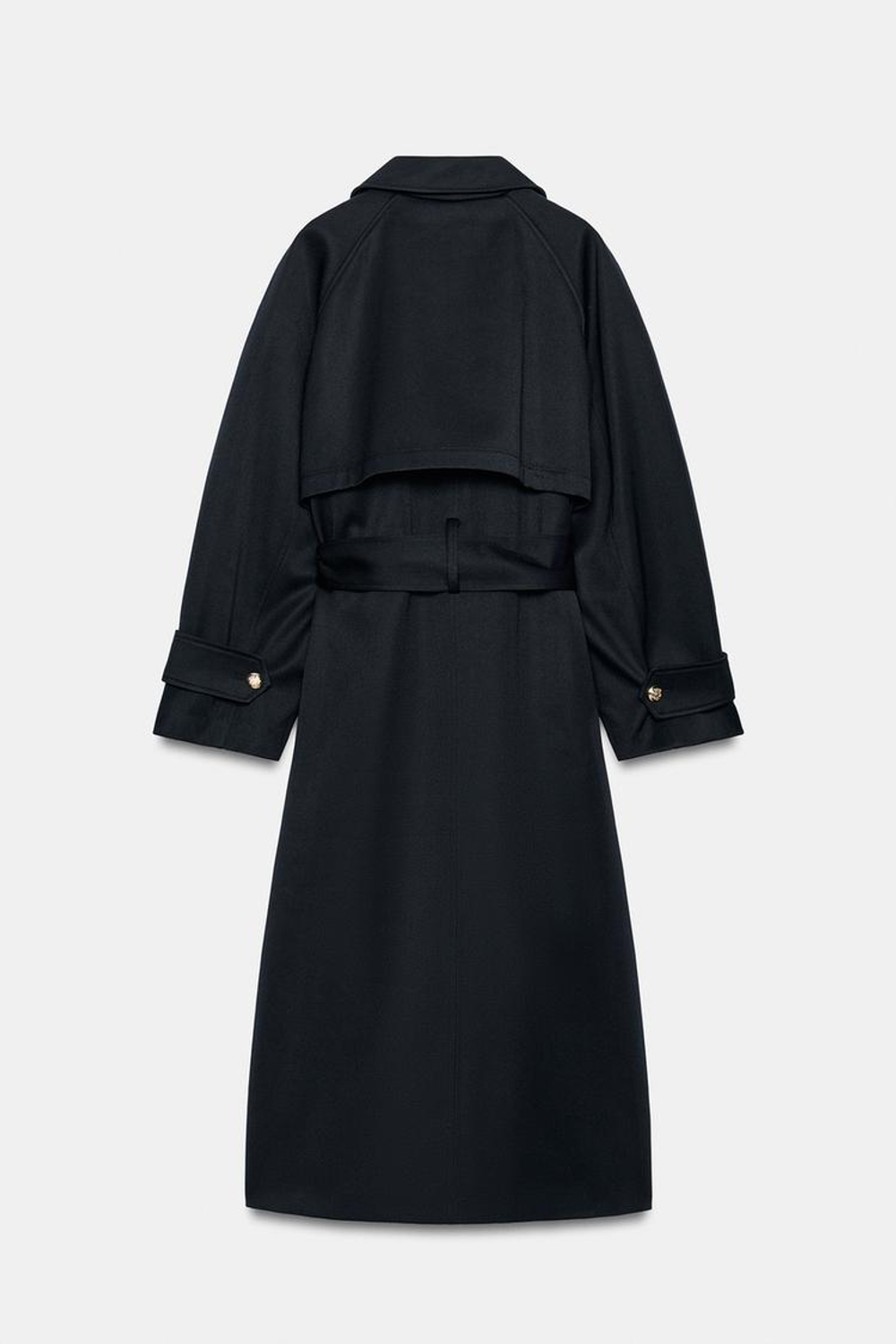 ZARA ДЛИННЫЙ ТРЕНЧ — ZW COLLECTION, МОРСКОЙ ТЕМНО-СИНИЙ