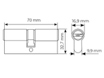 Цилиндр MORELLI HS70C SN кл/кл никель перф.кл.