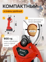 Секатор аккумуляторный садовый с двумя аккумуляторами