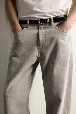 ZARA ДЖИНСЫ LOOSE FIT, СЕРЫЙ
