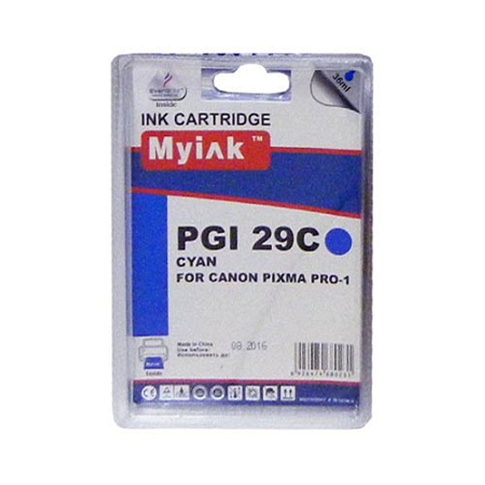 Картридж MyInk, аналог CANON PGI-29C для PIXMA PRO-1 Cyan
