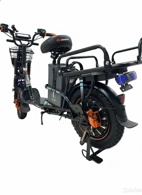 Электровелосипед WENBOX W33 1200W (60V/30Ah) без амортизаторов, маленький дисплей фото №4