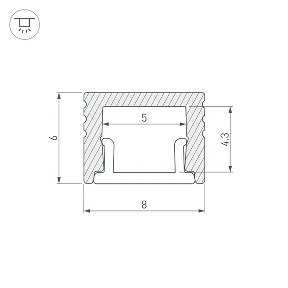 Профиль SL-MINI-8-H6-2000 ANOD BLACK (Arlight, Алюминий) 030522