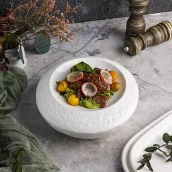 Блюдо круглое для подачи d 20,5 см h8,8 см Organic белое фарфор P.L. Proff Cuisine [2]