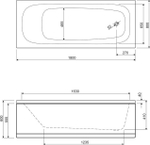 Акриловая ванна 180x80 см Cezares ECO-180-80-41-W37