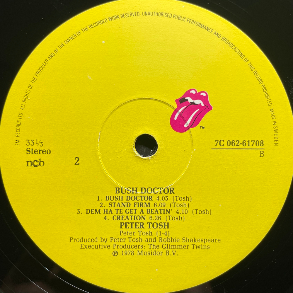 Peter Tosh ‎– Bush Doctor (Швеция 1978г.)