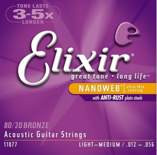 Elixir 11077 NanoWeb струны для акустической гитары