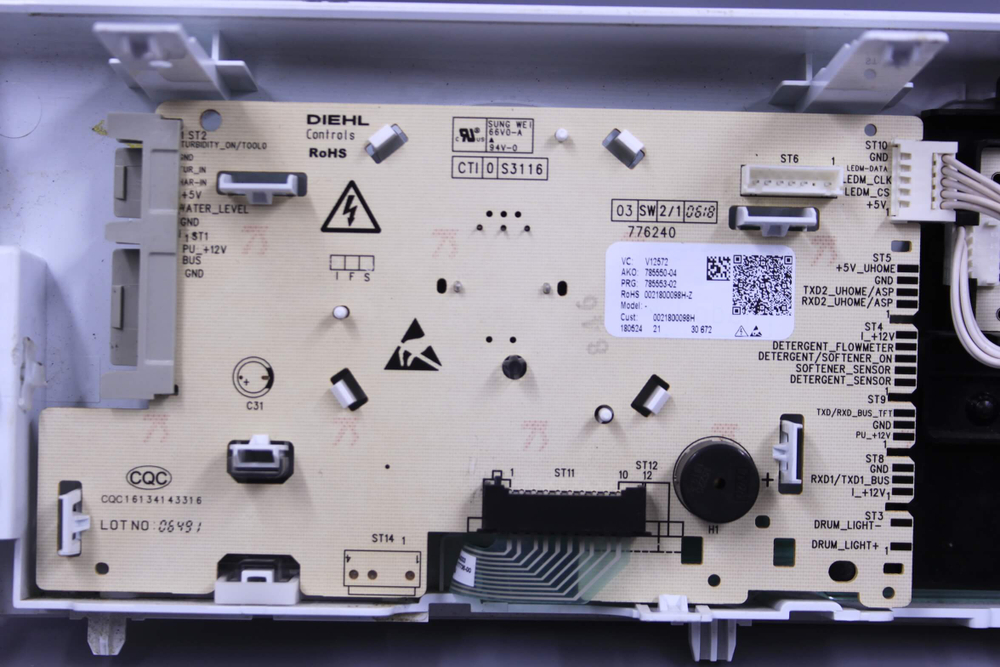 Модуль индикации 0021800098H стиральной машины Haier HWD60-BP12758 (В сборе с пластиком)