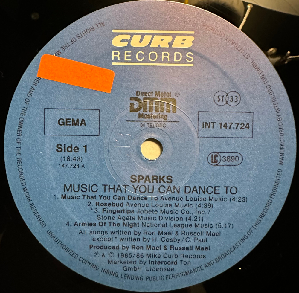 Sparks - Music That You Can Dance To (Германия 1986г.)