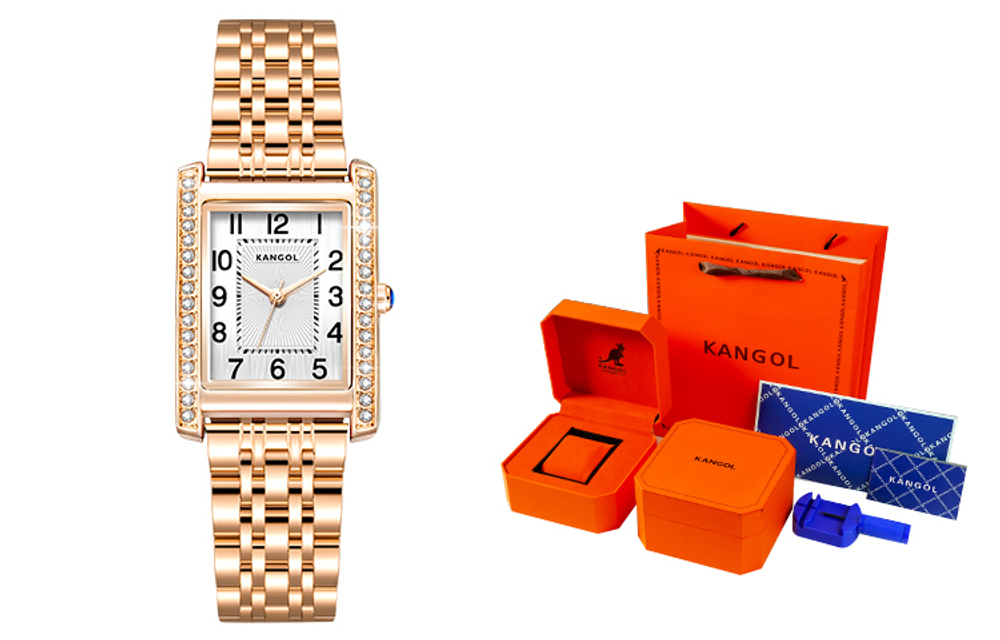 KANGOL Quartz Movement Metal Strap Watch Women"s Watch White Dial KANGOL K966