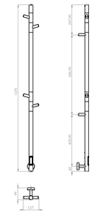 Полотенцесушитель электрический Vincea VTD-1DBE 15х140, черный, таймер