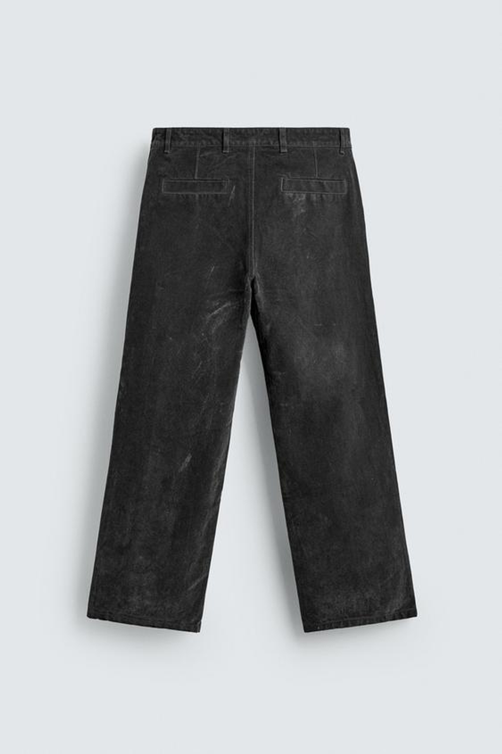 ZARA БРЮКИ RELAXED FIT С ФЛОКИРОВАНИЕМ, СЕРЫЙ