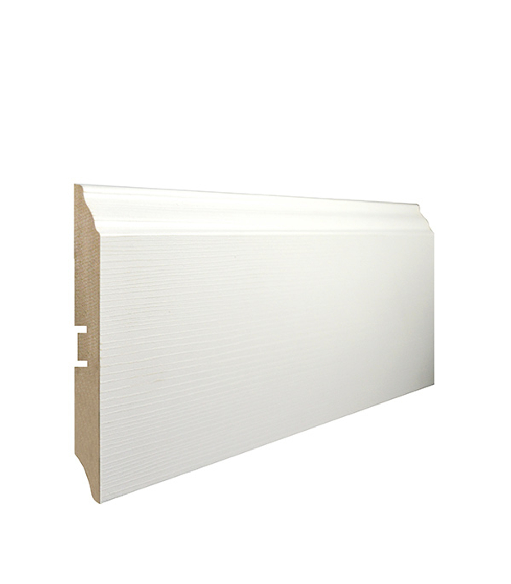 Плинтус МДФ Smartprofile Paint 3D wood 120В белый под окраску 16x120х2400 мм