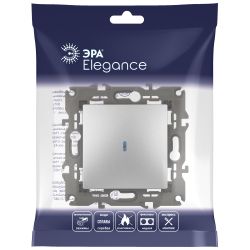 Выключатель ЭРА Elegance 14-1102-03 с подсветкой 10АХ-250В IP20 алюминий | Эра Elegance