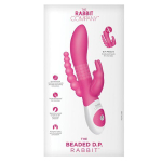 Розовый вибратор-кролик с анальным отростком The Beaded D.P.Rabbit (Цвет: розовый)