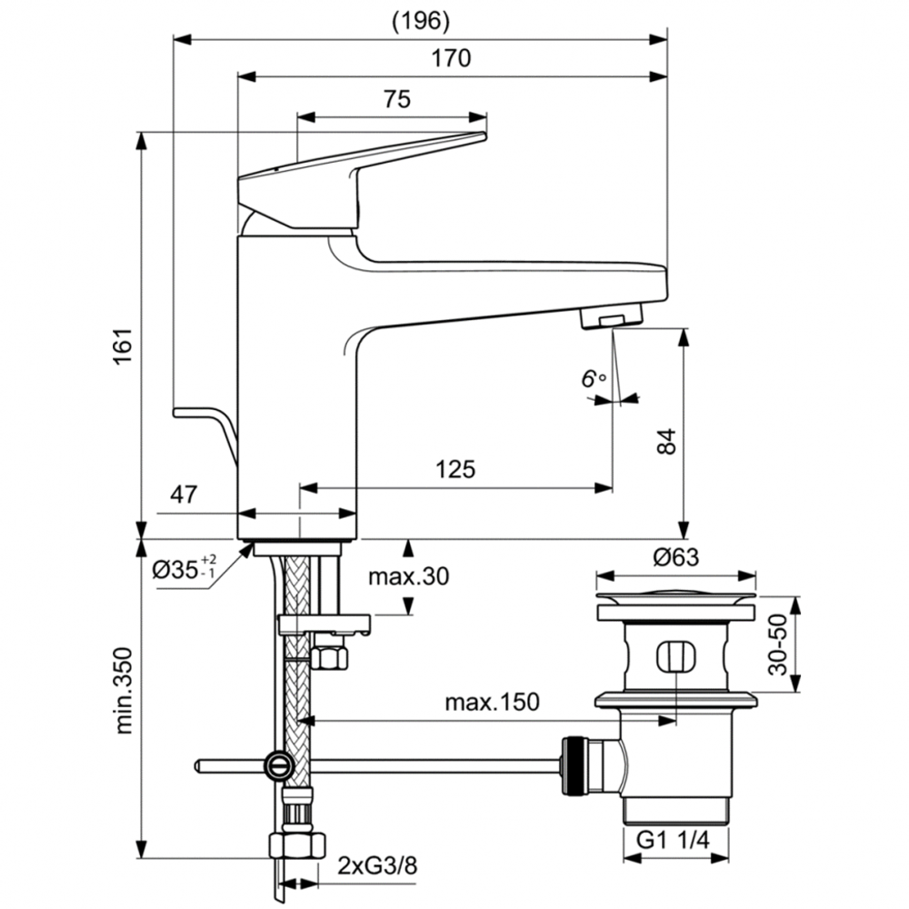 Смеситель для раковины Ideal Standard CERAPLAN BD232AA