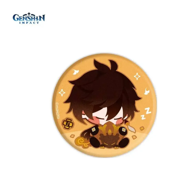 Значок Genshin Impact Chibi Character Cloth Badge Geo Archon Zhongli