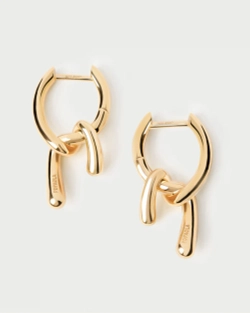 Серьги Mini Twist Hoops серебро 925 пробы покрытое золотом